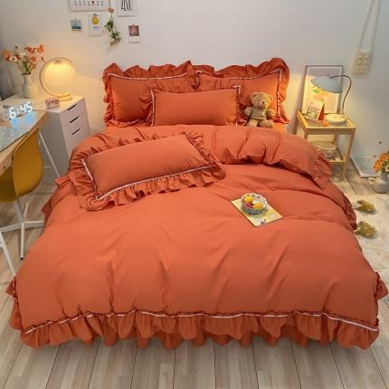 91家纺网 家纺一手货源 找家纺 （总）衿成家纺  2025新款韩版花边磨毛四件套床单床裙