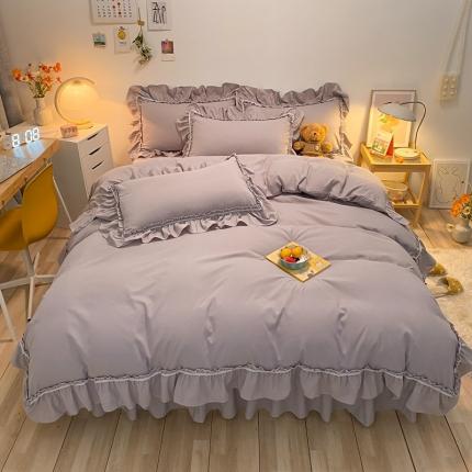 91家纺网 家纺一手货源 找家纺 （总）衿成家纺  2025新款韩版花边磨毛四件套床单床裙