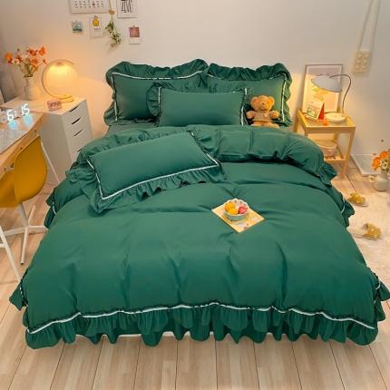 91家纺网 家纺一手货源 找家纺 （总）衿成家纺  2025新款韩版花边磨毛四件套床单床裙