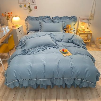 91家纺网 家纺一手货源 找家纺 （总）衿成家纺  2025新款韩版花边磨毛四件套床单床裙