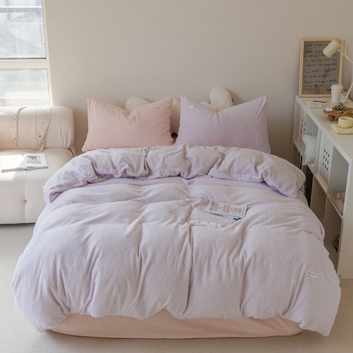 91家纺网 家纺一手货源 找家纺 （总）洋铭区 2021新款ab版牛奶绒软糖绒四件套