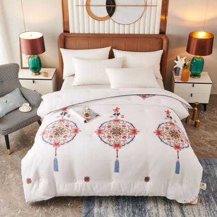 91家纺网 家纺一手货源 找家纺 好欣怡 2023新国潮大豆蛋白冬被被子被芯 吉祥如意-乳白