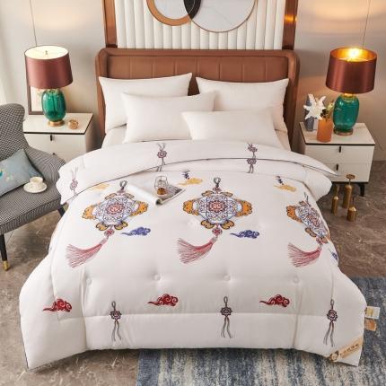 91家纺网 家纺一手货源 找家纺 好欣怡 2023新国潮大豆蛋白冬被被子被芯 万事如意-乳白