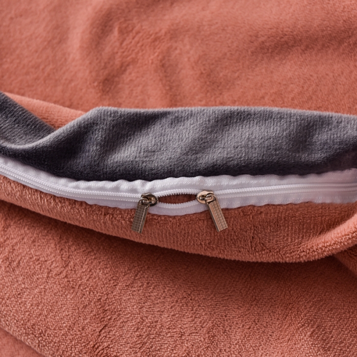 91家纺网 家纺一手货源 找家纺 简爱家纺2025款高克重牛奶绒拼角工艺四件套 H款-焦糖