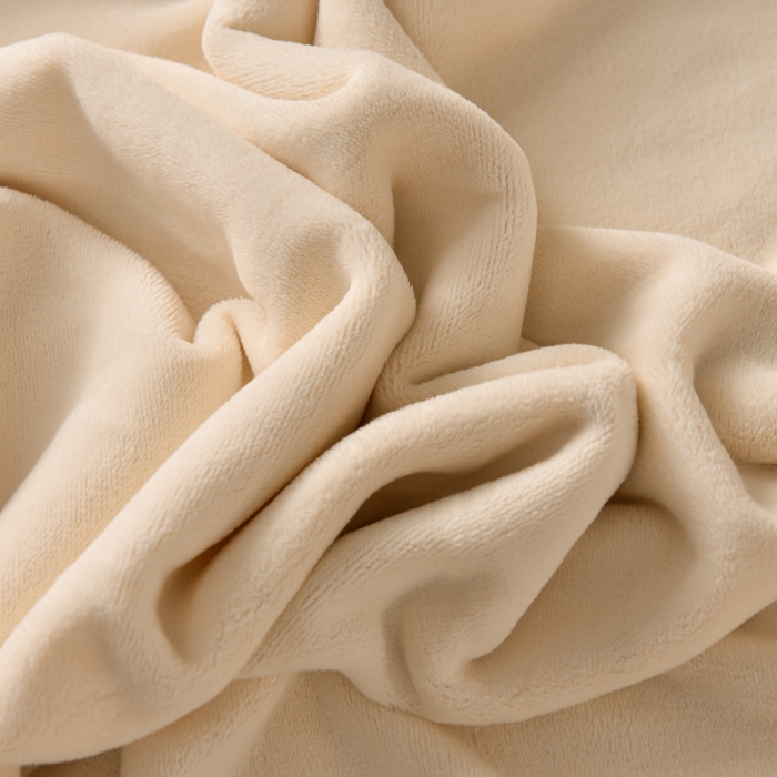 91家纺网 家纺一手货源 找家纺 简爱家纺2025款高克重牛奶绒拼角工艺四件套 H款-米黄