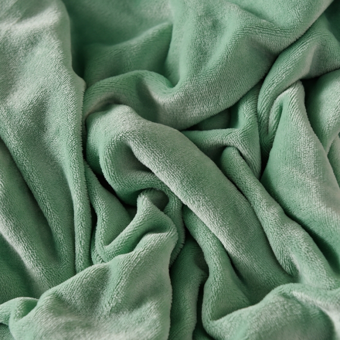 91家纺网 家纺一手货源 找家纺 简爱家纺2025款高克重牛奶绒拼角工艺四件套 H款-浅绿