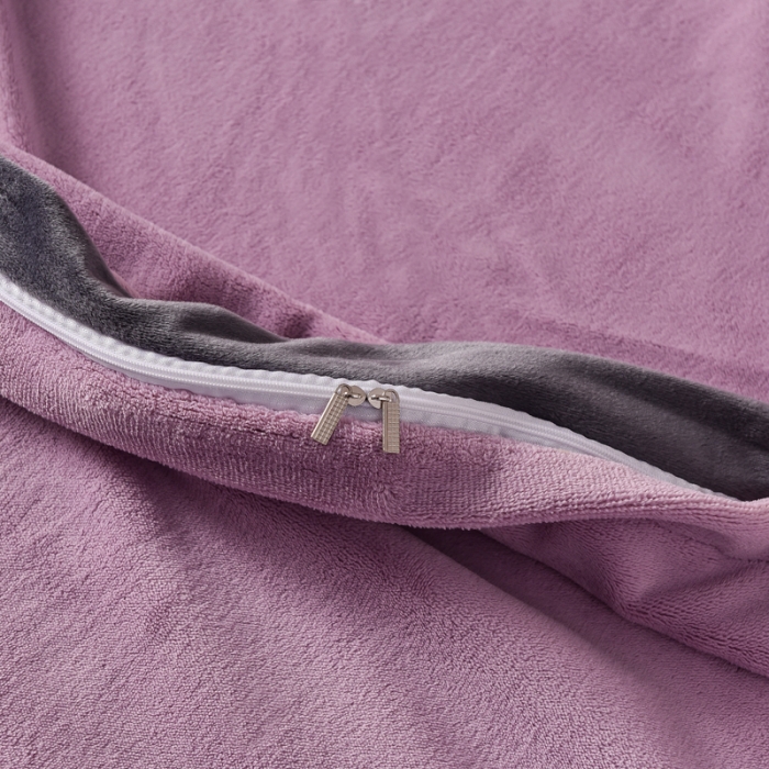 91家纺网 家纺一手货源 找家纺 简爱家纺2025款高克重牛奶绒拼角工艺四件套 H款-浅紫