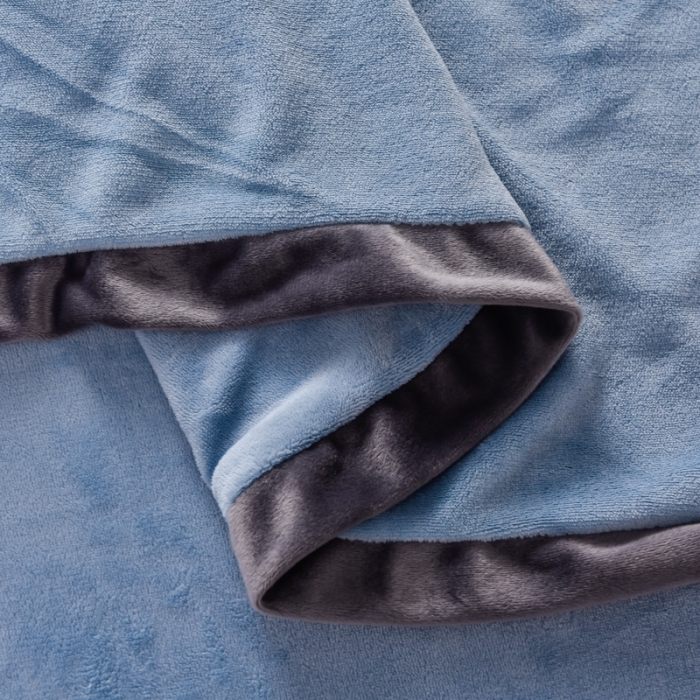 91家纺网 家纺一手货源 找家纺 简爱家纺2025款高克重牛奶绒拼角工艺四件套 H款-天蓝