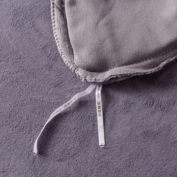 91家纺网 家纺一手货源 找家纺 简爱家纺2025款高克重牛奶绒拼角工艺四件套 H款-烟熏灰