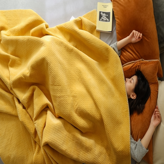 91家纺网 家纺一手货源 找家纺 （总）爆款 加厚牛奶绒夹棉毛毯夹棉毯 星星毯