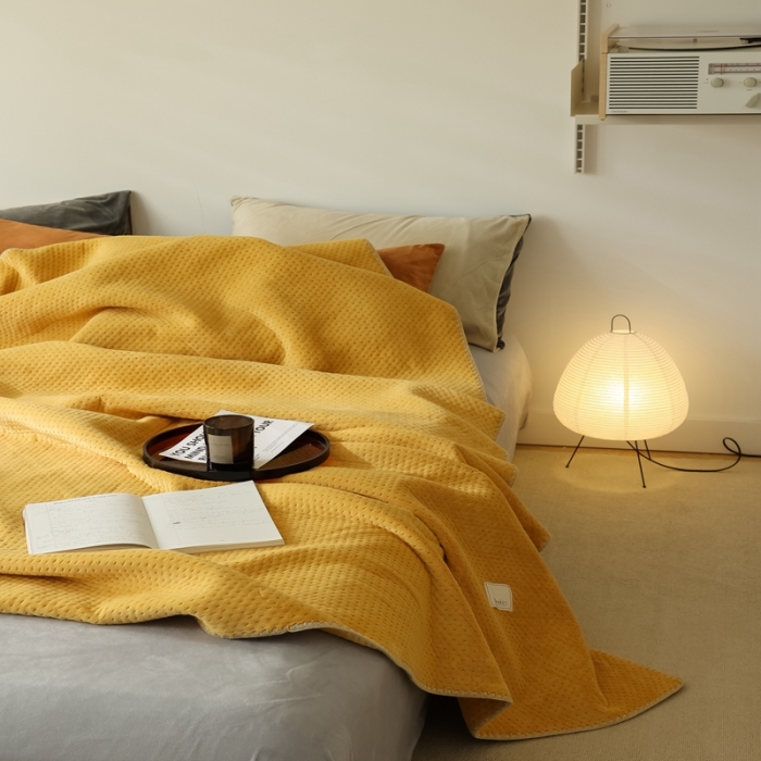 91家纺网 家纺一手货源 找家纺 （总）爆款 加厚牛奶绒夹棉毛毯夹棉毯 星星毯