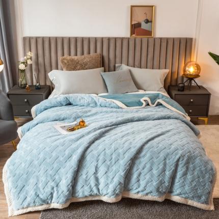 91家纺网 家纺一手货源 找家纺 摩妮卡 2025新款加厚立体提花双面绒毛毯 卡瑞拉-梦兰