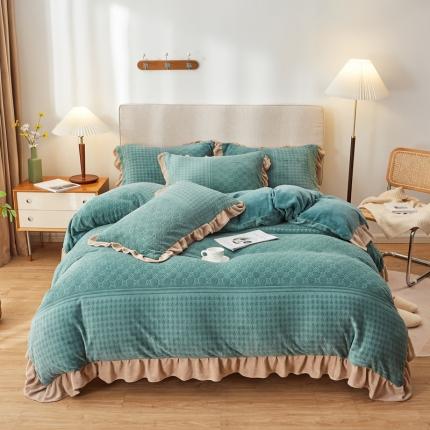 91家纺网 家纺一手货源 找家纺 （总）寐居2021新款韩版立体剪花牛奶绒四件套