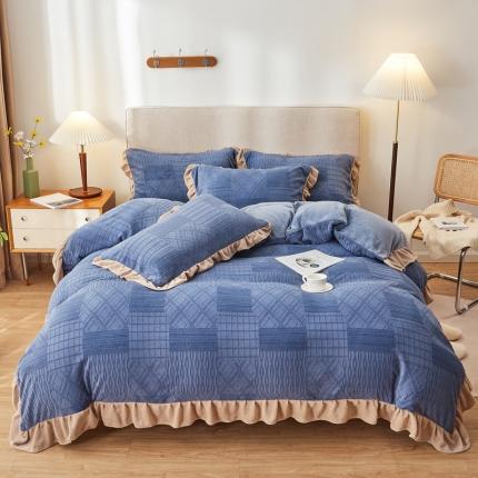 91家纺网 家纺一手货源 找家纺 （总）寐居2021新款韩版立体剪花牛奶绒四件套