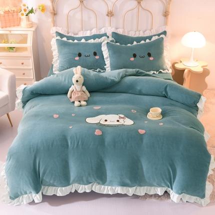 91家纺网 家纺一手货源 找家纺 （总）2021 梦之岛 新款牛奶绒毛巾绣四件套