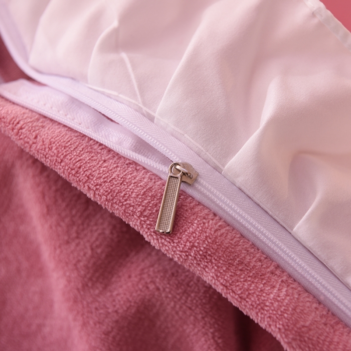 91家纺网 家纺一手货源 找家纺 2021 梦之岛 新款牛奶绒毛巾绣四件套 小雏菊-豆沙