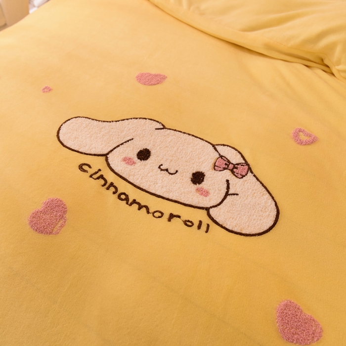 91家纺网 家纺一手货源 找家纺 2021 梦之岛 新款牛奶绒毛巾绣四件套 可爱兔-黄