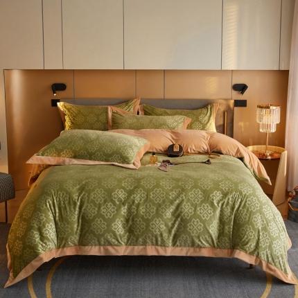 91家纺网 家纺一手货源 找家纺 （总）爱缦2021新款格调系列棚拍230克婴儿绒四件套