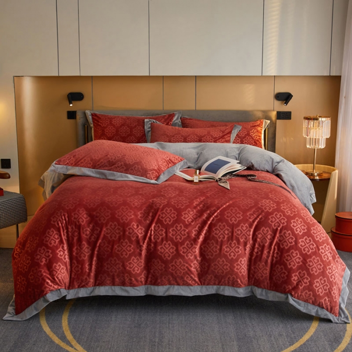 91家纺网 家纺一手货源 找家纺 （总）爱缦2021新款格调系列棚拍230克婴儿绒四件套