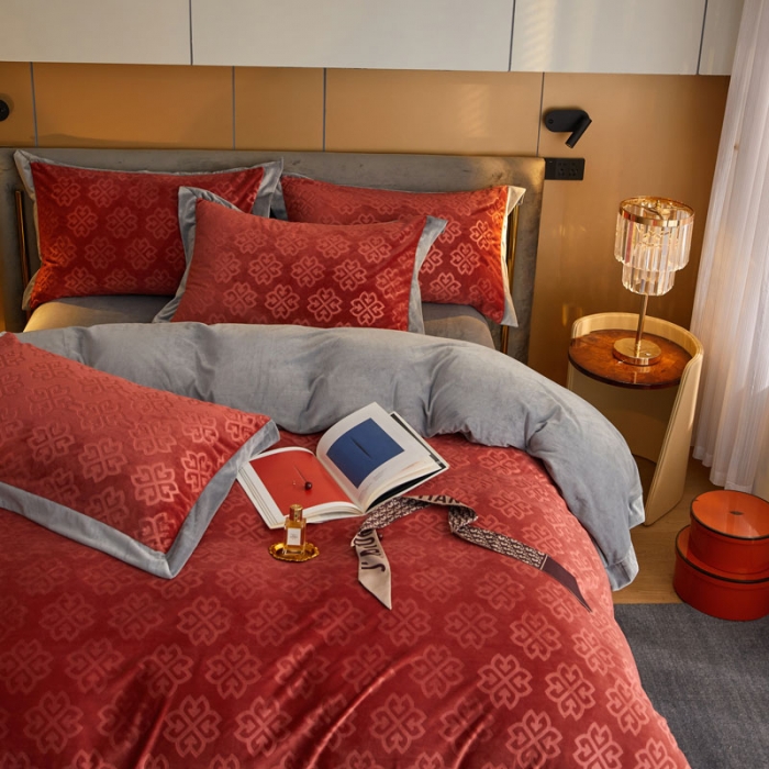 91家纺网 家纺一手货源 找家纺 （总）爱缦2021新款格调系列棚拍230克婴儿绒四件套