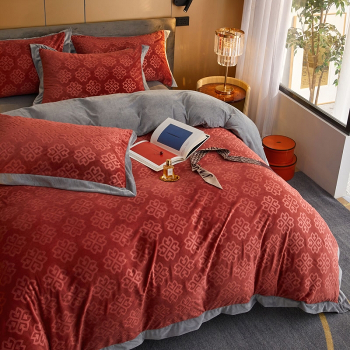 91家纺网 家纺一手货源 找家纺 （总）爱缦2021新款格调系列棚拍230克婴儿绒四件套