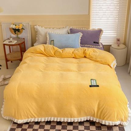 91家纺网 家纺一手货源 找家纺 （总）金爱家2021新款牛奶绒230g糖果色四件套