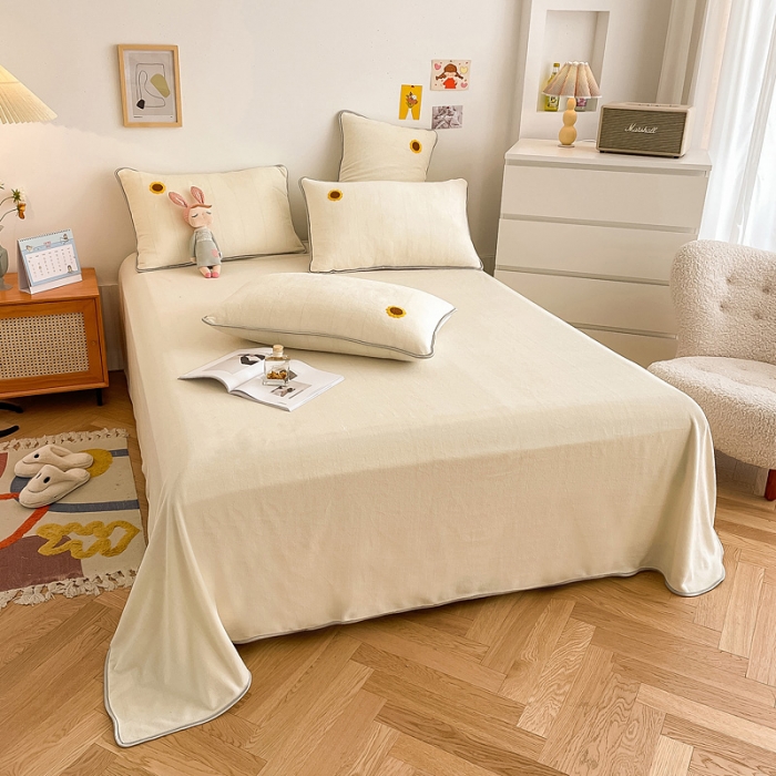 91家纺网 家纺一手货源 找家纺 （总）绒兔兔 2021秋冬牛奶绒毛巾绣韩版床裙床单四件套