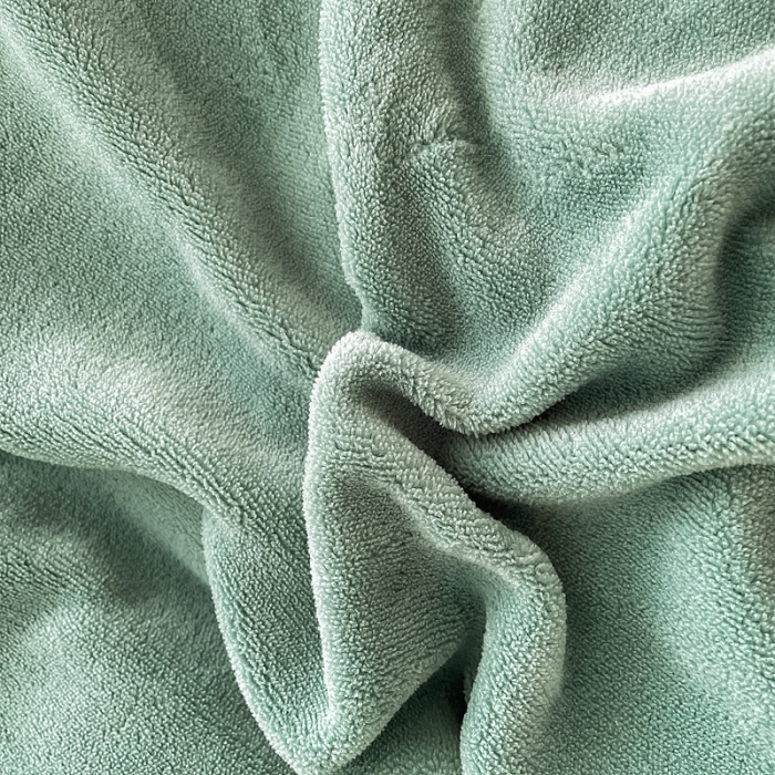 91家纺网 家纺一手货源 找家纺 绒兔兔 2021秋冬牛奶绒毛巾绣韩版床裙床单四件套 七彩云-青绿