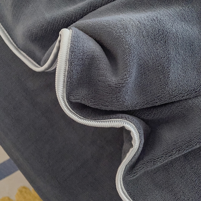 91家纺网 家纺一手货源 找家纺 绒兔兔 2021秋冬牛奶绒毛巾绣韩版床裙床单四件套 向日葵-深灰