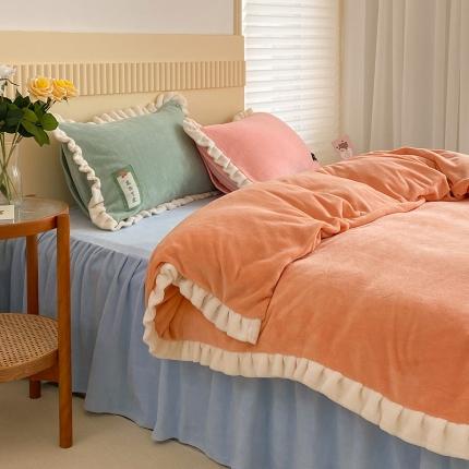 91家纺网 家纺一手货源 找家纺 （总）金爱家2021新款牛奶绒230g糖果色单床笠