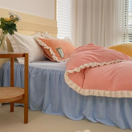 91家纺网 家纺一手货源 找家纺 （总）金爱家2021新款牛奶绒230g糖果色单床笠