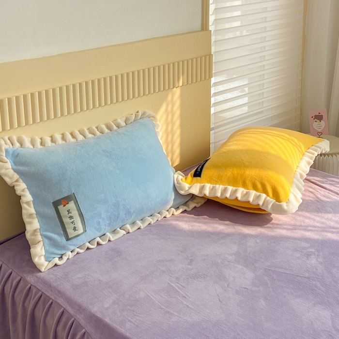 91家纺网 家纺一手货源 找家纺 金爱家2021新款牛奶绒230g糖果色单床笠 糖果色-清水蓝