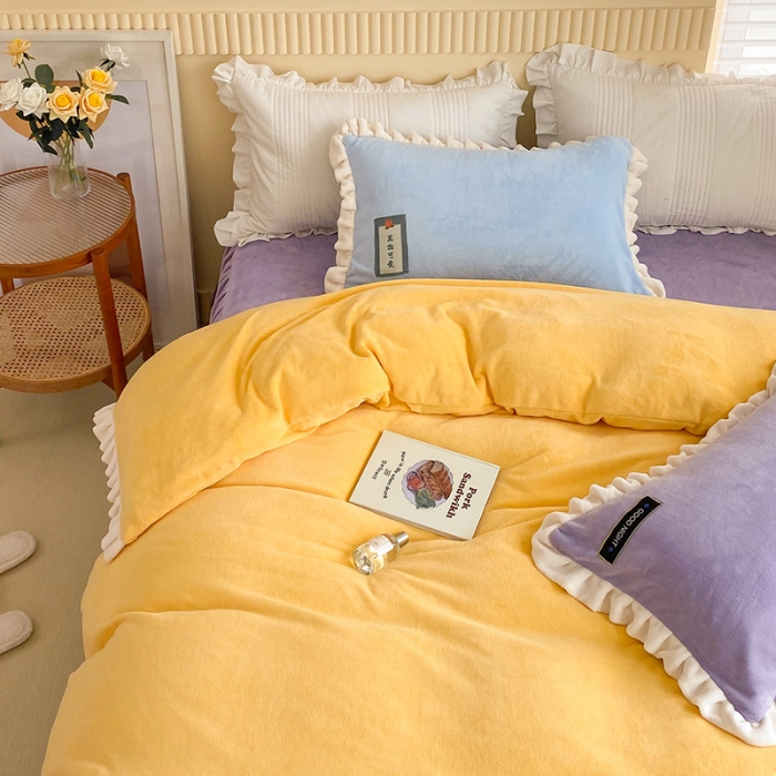 91家纺网 家纺一手货源 找家纺 （总）金爱家2021新款牛奶绒230g糖果色单被套