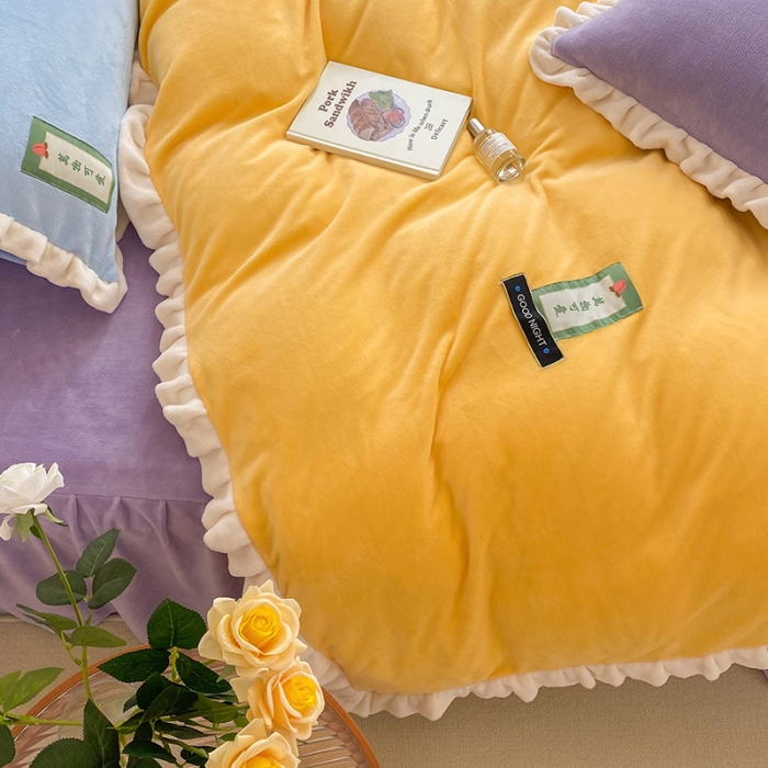 91家纺网 家纺一手货源 找家纺 （总）金爱家2021新款牛奶绒230g糖果色单被套