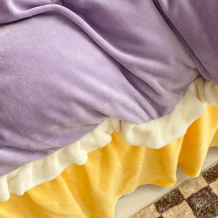 91家纺网 家纺一手货源 找家纺 金爱家2021新款牛奶绒230g糖果色单被套 糖果色-风信紫