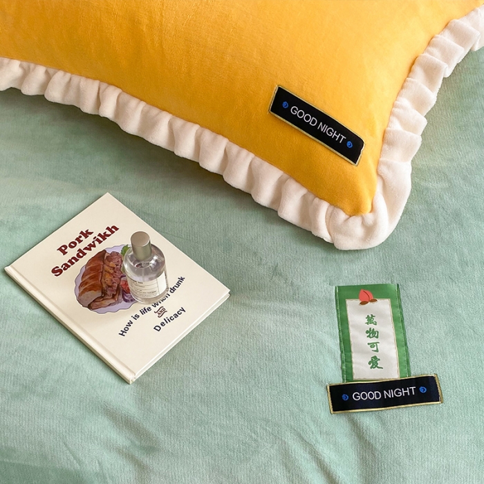 91家纺网 家纺一手货源 找家纺 金爱家2021新款牛奶绒230g糖果色单被套 糖果色-明绿