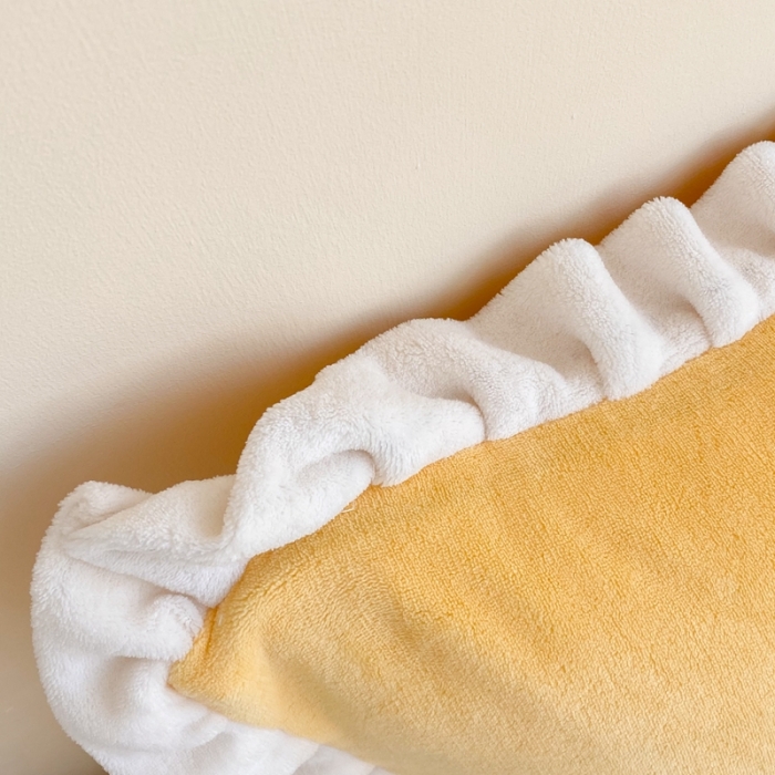 91家纺网 家纺一手货源 找家纺 金爱家 2021新款牛奶绒230g糖果色单枕套一对 糖果色-浅烙黄