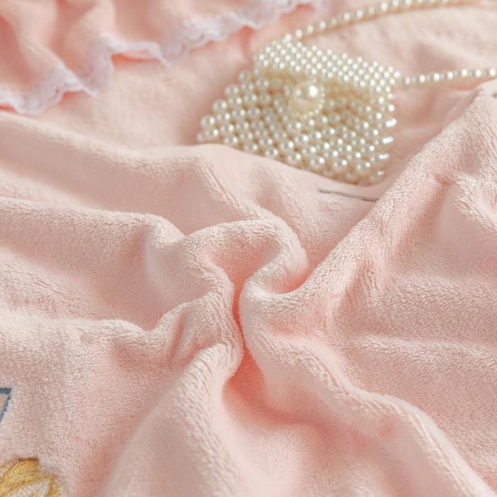 91家纺网 家纺一手货源 找家纺 （总）亲亲公主 秋冬保暖牛奶绒绣花四件套 床裙款公主风四件套