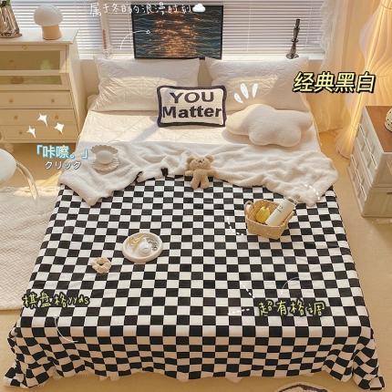 91家纺网 家纺一手货源 找家纺 （总）顾里家纺 2021新款棋盘格牛奶羊羔绒毯