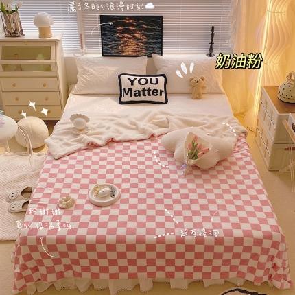 91家纺网 家纺一手货源 找家纺 （总）顾里家纺 2021新款棋盘格牛奶羊羔绒毯