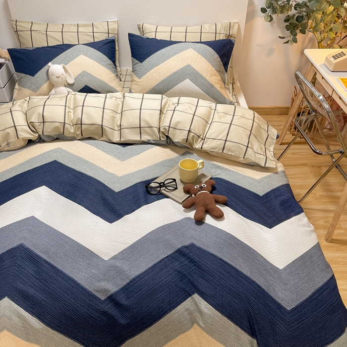 91家纺网 家纺一手货源 找家纺 芊寻家居 2024年新款全棉印花13372四件套交响曲