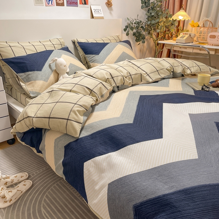 91家纺网 家纺一手货源 找家纺 芊寻家居 2024年新款全棉印花13372四件套交响曲