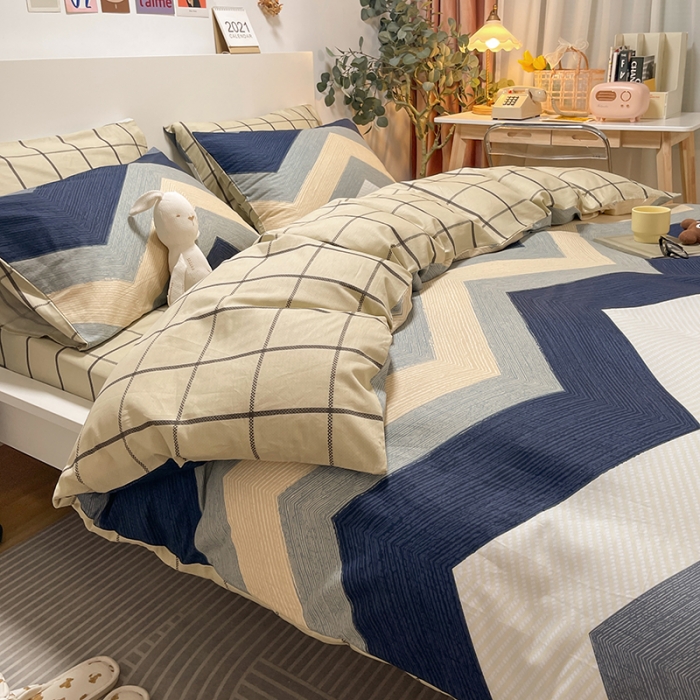 91家纺网 家纺一手货源 找家纺 芊寻家居 2024年新款全棉印花13372四件套交响曲