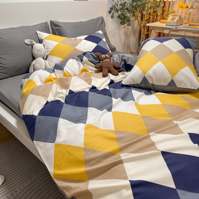 91家纺网 家纺一手货源 找家纺 芊寻家居 2024年新款全棉印花13372四件套悉尼