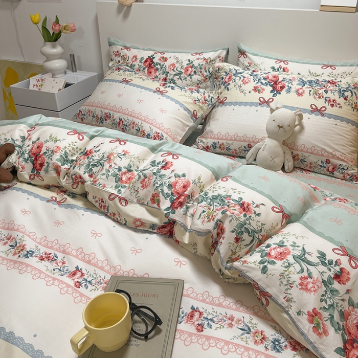 91家纺网 家纺一手货源 找家纺 芊寻家居 2024新款全棉印花13372单被套 思恋白