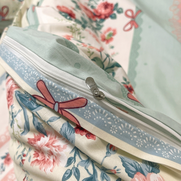 91家纺网 家纺一手货源 找家纺 芊寻家居 2024新款全棉印花13372单被套 思恋白