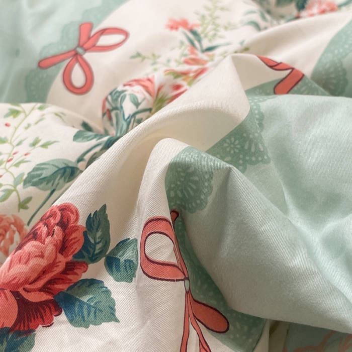 91家纺网 家纺一手货源 找家纺 芊寻家居 2024新款全棉印花13372单被套 思恋蓝