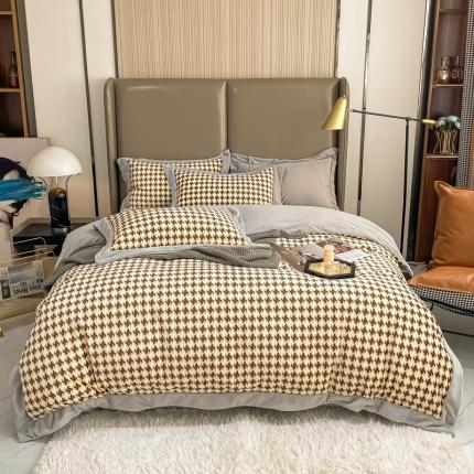 91家纺网 家纺一手货源 找家纺 （总）米奈 2021新款高克重婴儿绒印花四件套