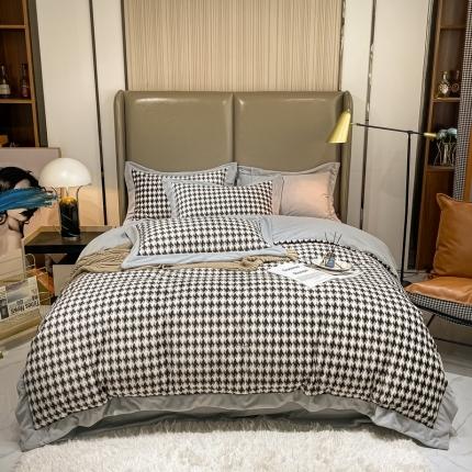 91家纺网 家纺一手货源 找家纺 米奈 2021新款高克重婴儿绒印花四件套 艾斯巴特-灰