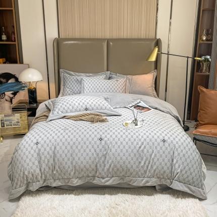 91家纺网 家纺一手货源 找家纺 （总）米奈 2021新款高克重婴儿绒印花四件套